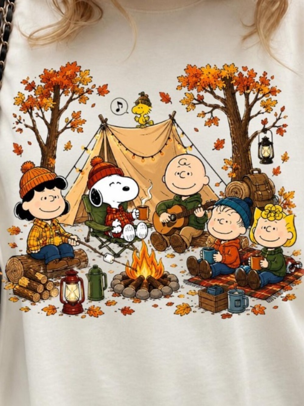 Off White Fall Camping Graphic Tee - Friends - Picture 2 of 3